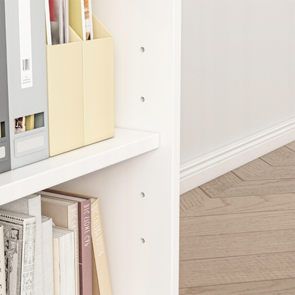 Masă birou 60 cm – alb, MDF + metal, pentru imprimantă și documente