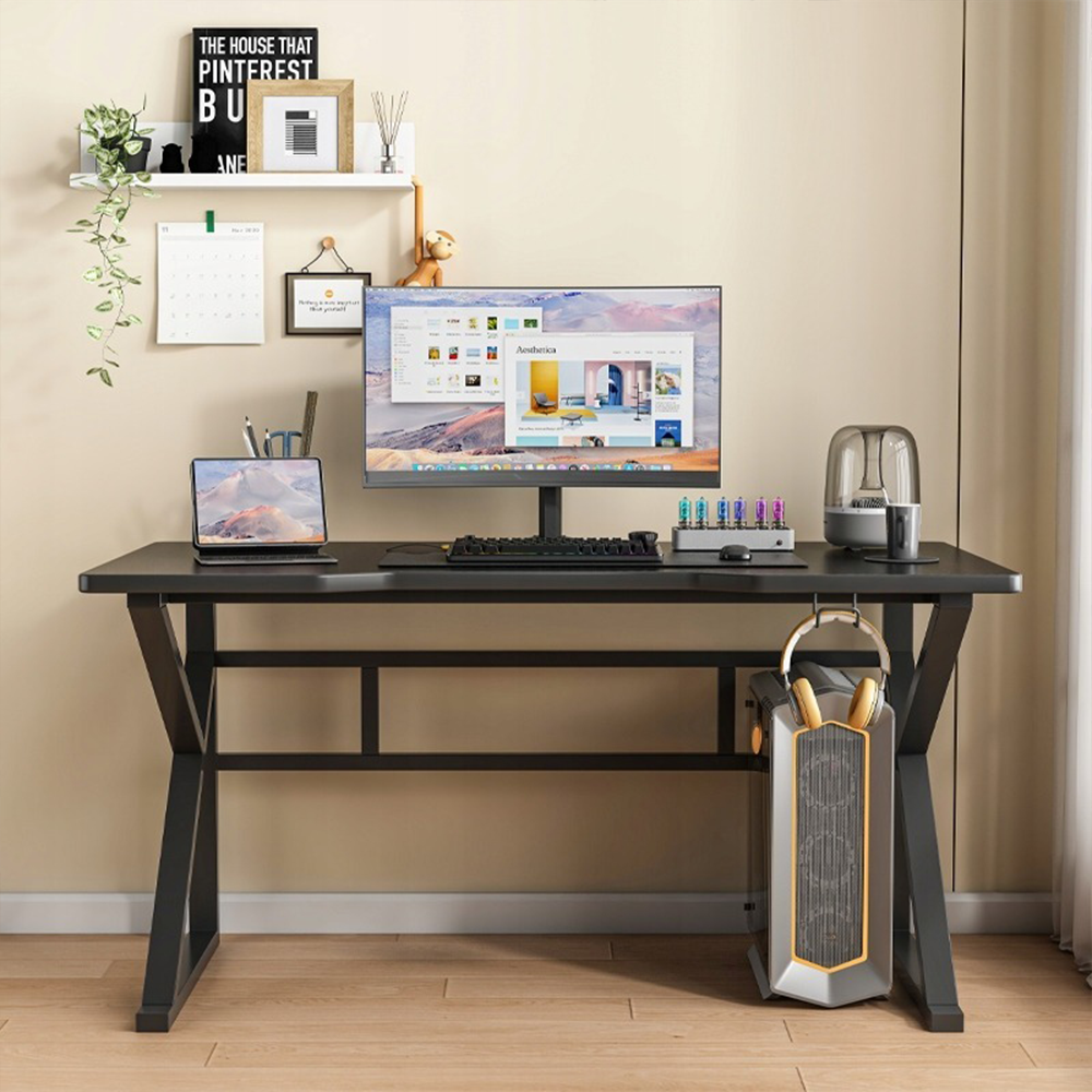Birou gamer 120 cm negru – MDF, design loft, pentru gaming și home office