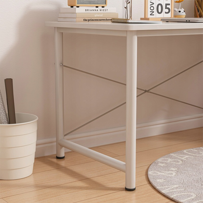 Birou modern 100 cm alb – stil industrial, MDF + metal, home office