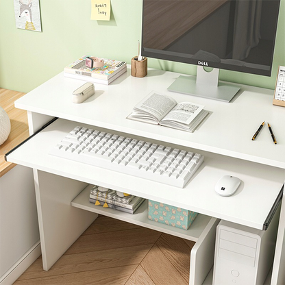 irou alb 80x40 cm – cu sertar tastatură, MDF, design modern compact