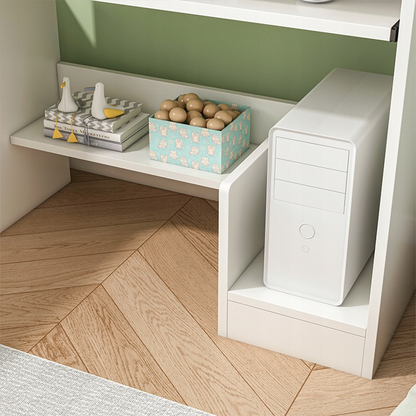 irou alb 80x40 cm – cu sertar tastatură, MDF, design modern compact