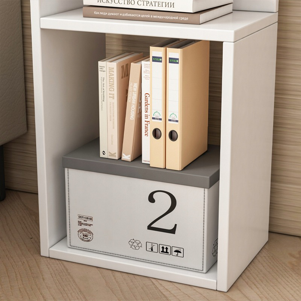 Măsuță noptiere albă 30 cm – cu sertar și poliță, design modern