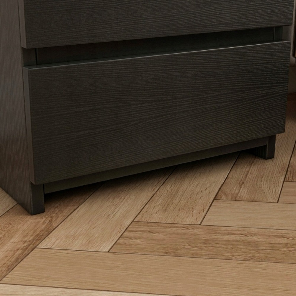 Măsuță noptiere neagră 40 cm – cu sertare, design simplu, pentru dormitor