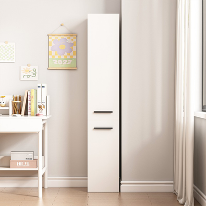 Dulap vertical alb 174 cm – cu rafturi și 2 uși, MDF, pentru living/birou/hol