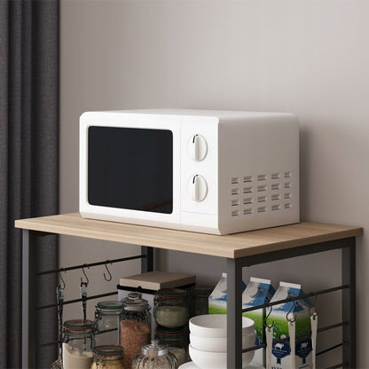 Carucior de Bucatarie Mobil din Metal si MDF Maro Deschis, 60x40x89 cm