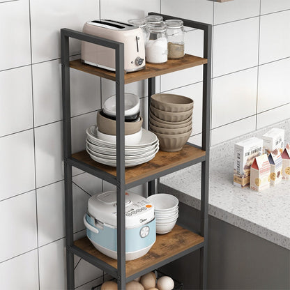 Raft industrial 154 cm – 5 polițe, MDF + metal, stil loft modern