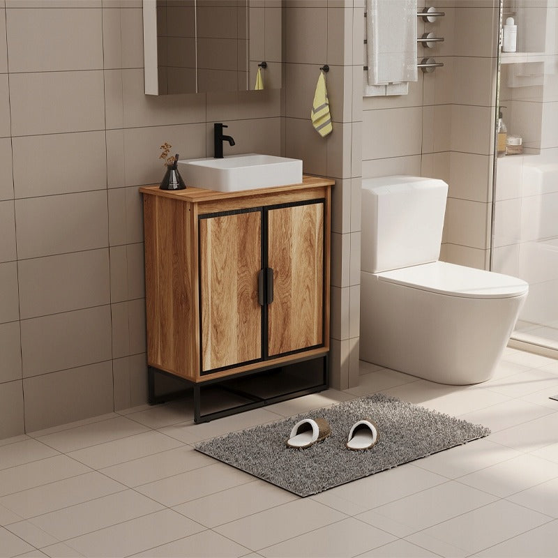 Masca Chiuveta Baie din MDF 82 cm, Dulap sub Lavoar Stejar Sonoma, 2 Usi
