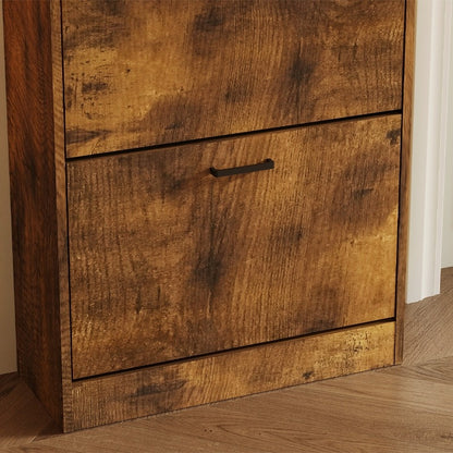 Dulap pantofi îngust – 60 cm, maro, cu sistem basculant