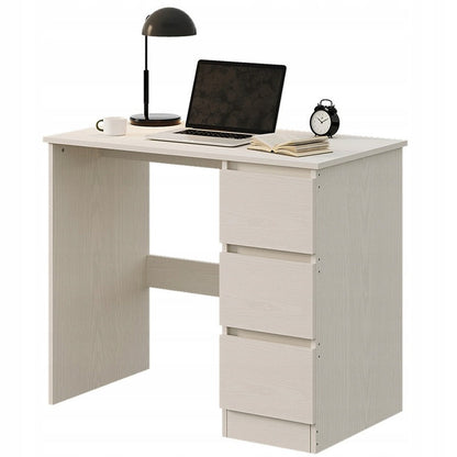 Birou Calculator Stil Loft cu Sertare, Alb, 90x50 cm, pentru Tineret / Home Office