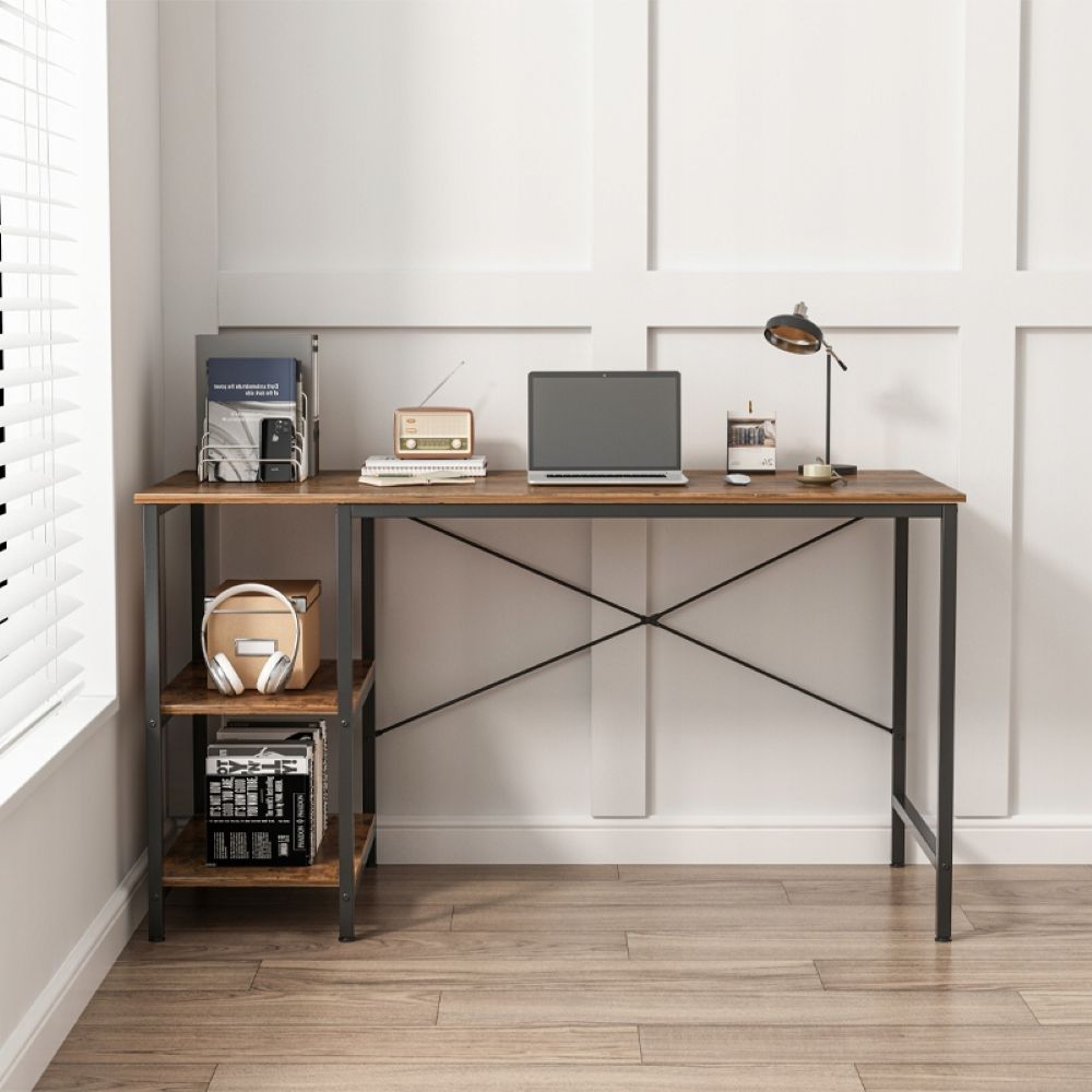Birou cu rafturi 120x60 cm – MDF, stil industrial, modern