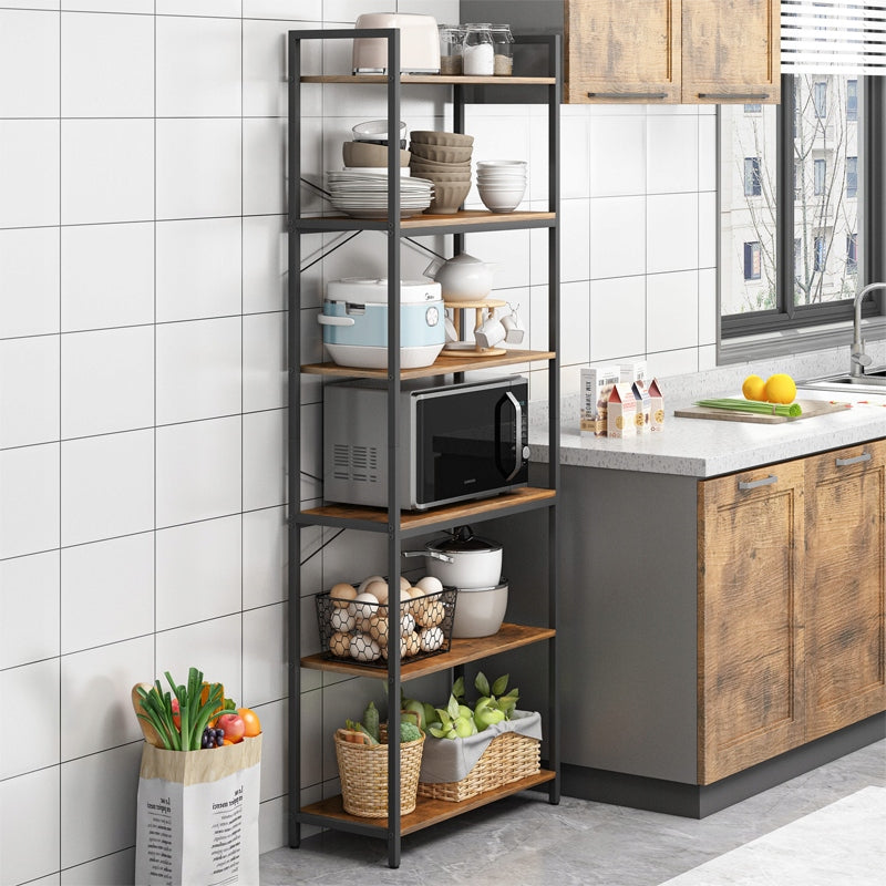 Raft vertical 186 cm – stil loft, MDF + cadru metalic, pentru living/birou