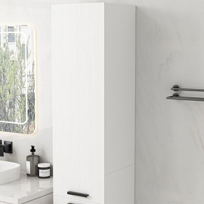 Soldat de Baie Inalt 174 cm Alb, Dulap Coloana Vertical cu 2 Usi si Rafturi