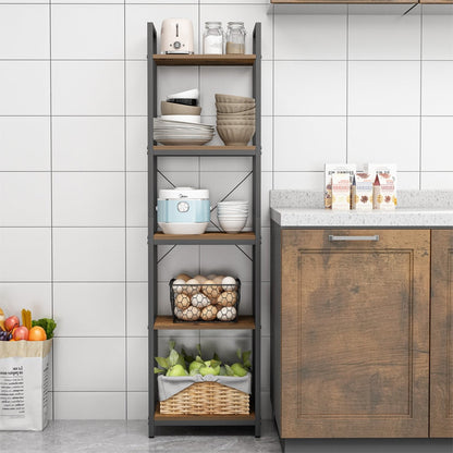 Raft industrial 154 cm – 5 polițe, MDF + metal, stil loft modern