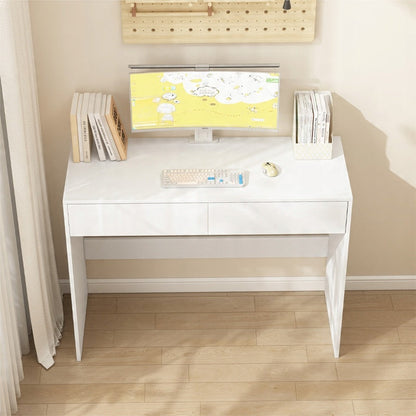 Birou alb 100 cm – cu 2 sertare, modern, pentru home office