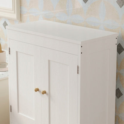 Dulap Independent de Baie cu 2 Sertare si Usi, Alb, 60x30x120 cm, din MDF