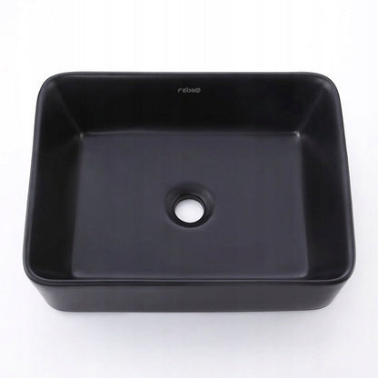 Dreptunghiular Ceramică Lavoar De Blat Din Neagră Mată