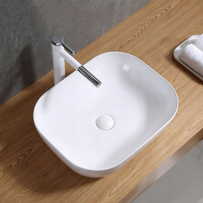Lavoar pe Blat Dreptunghiular 41x31 cm – Chiuvetă Baie Ceramică Albă