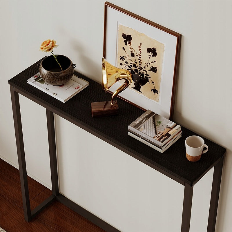 Masă consolă 80 cm – negru, ultra subțire, pentru hol
