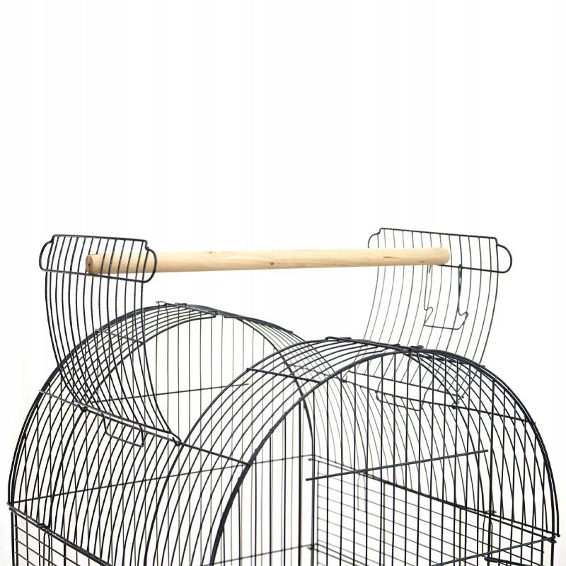 Voliera Metalica Mare pe Roti pentru Papagali si Perusi, Neagra, 51x51x139 cm