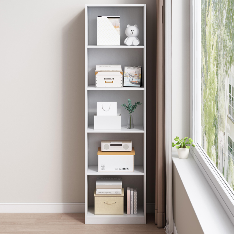 Bibliotecă modernă albă 182 cm – etajeră pentru cărți și decorațiuni, MDF