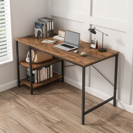 Birou cu rafturi 120x60 cm – MDF, stil industrial, modern