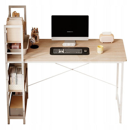 Birou cu Bibliotecă 120cm Stejar Sonoma – Birou Loft 2în1 cu Rafturi