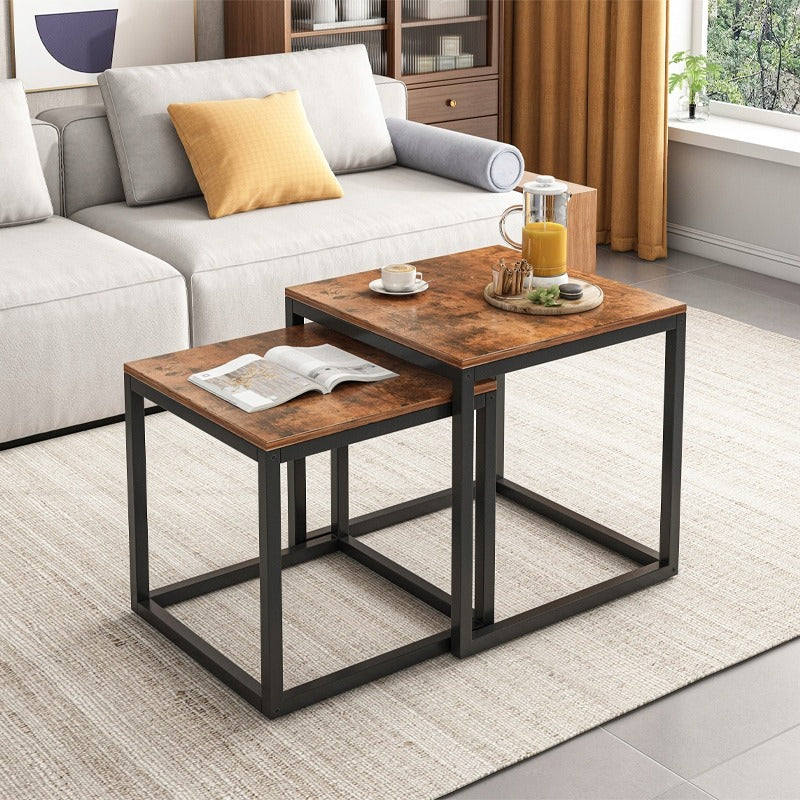 Mese cafea 2 în 1 – rustic + negru, pentru living modern