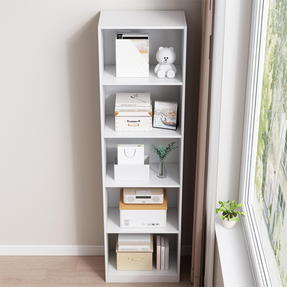 Bibliotecă modernă albă 182 cm – etajeră pentru cărți și decorațiuni, MDF