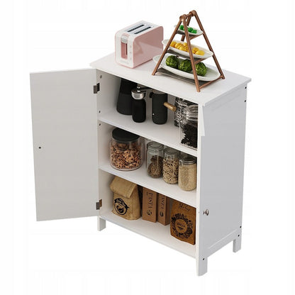 Dulap de Baie si Hol Independent cu 2 Usi, Alb, Stil Loft, 60x30x80 cm