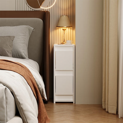 Dulapior de Dormitor si Living Super Slim, Noptiera Alba Latime 20 cm Stil Loft