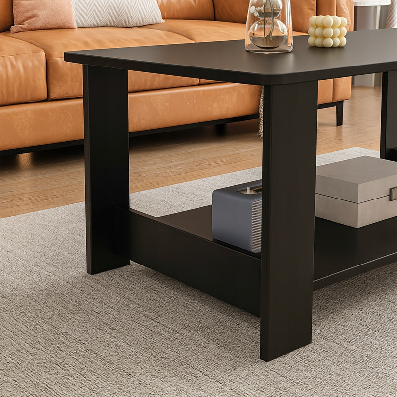 Măsuță consolă loft 80 cm – 2 polițe, MDF + metal
