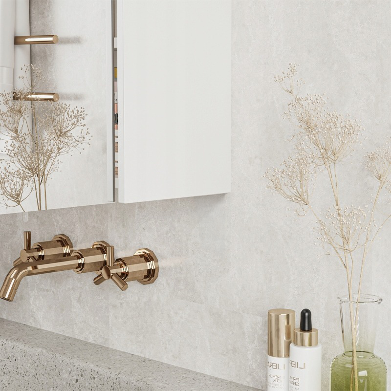 Dulap oglindă baie 60 cm – alb, suspendat, MDF, organizare cosmetice
