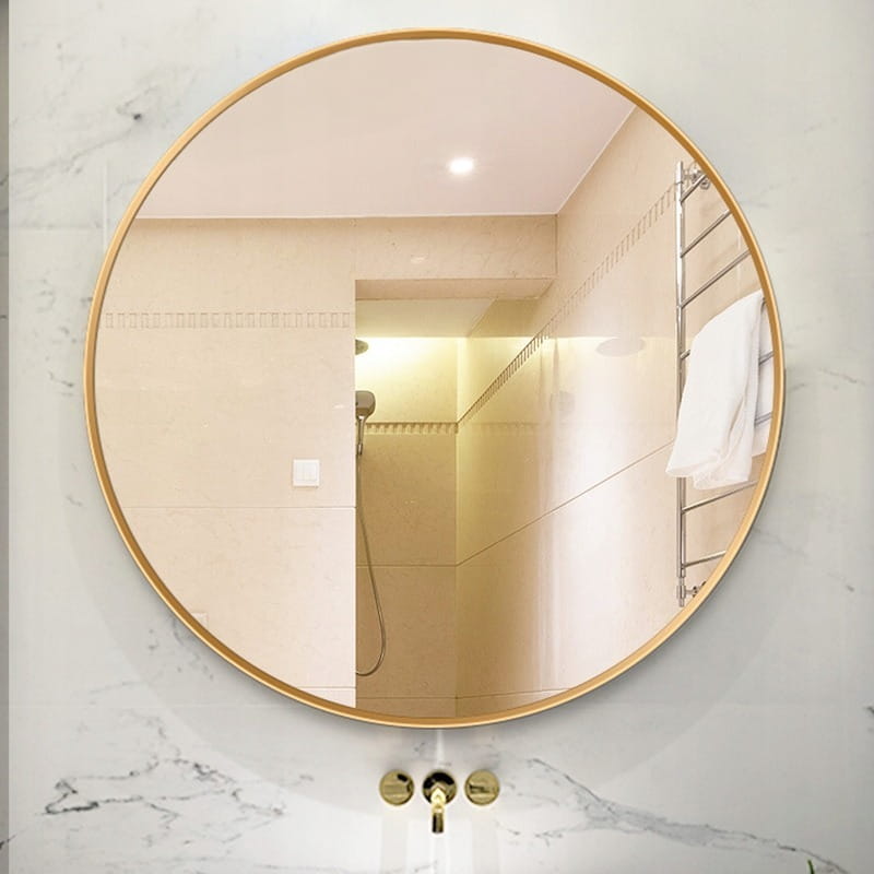 Oglindă rotundă 70 cm aurie – design elegant, pentru baie și living
