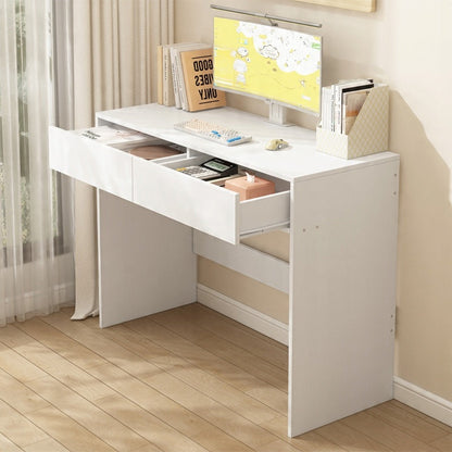 Birou alb 100 cm – cu 2 sertare, modern, pentru home office