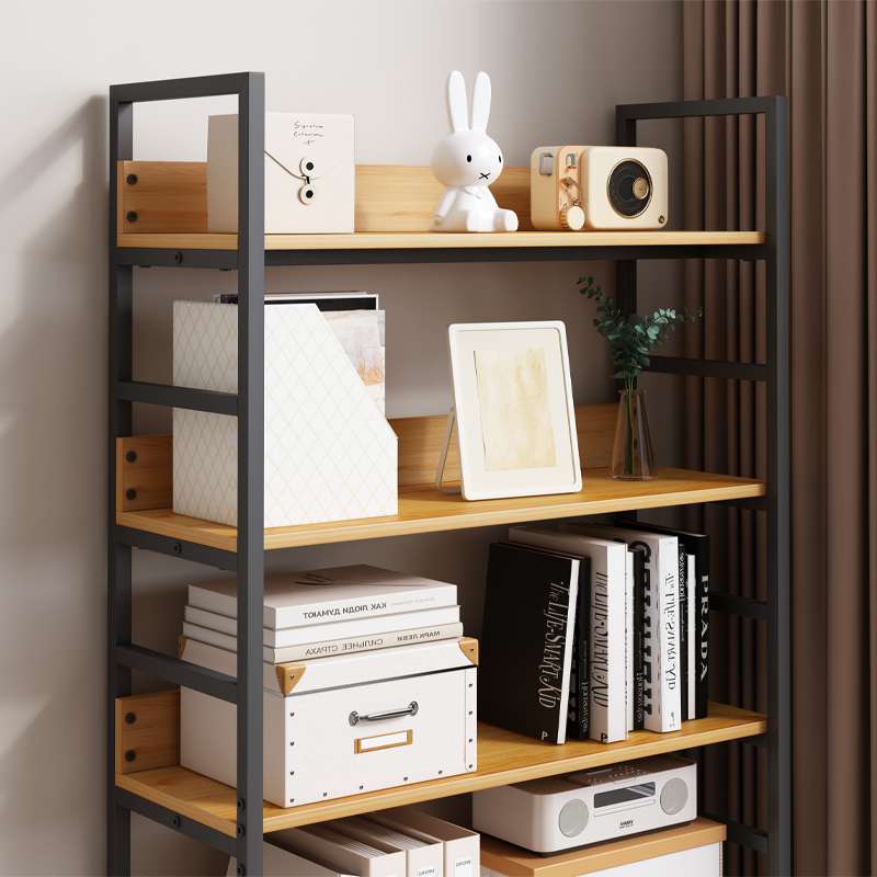 Bibliotecă loft 174 cm – 80 cm lățime, MDF + cadru metalic