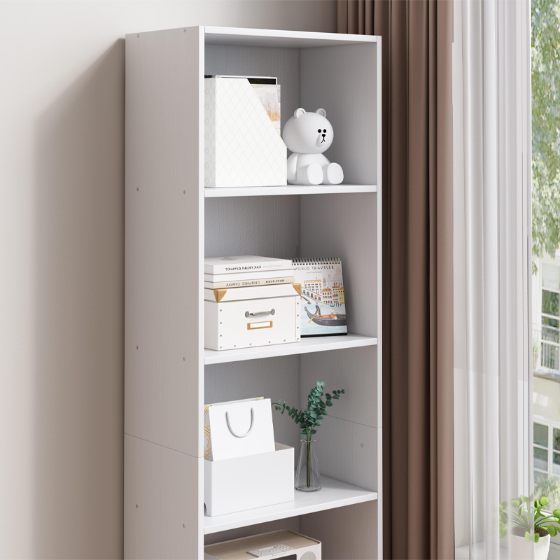Bibliotecă modernă albă 182 cm – etajeră pentru cărți și decorațiuni, MDF