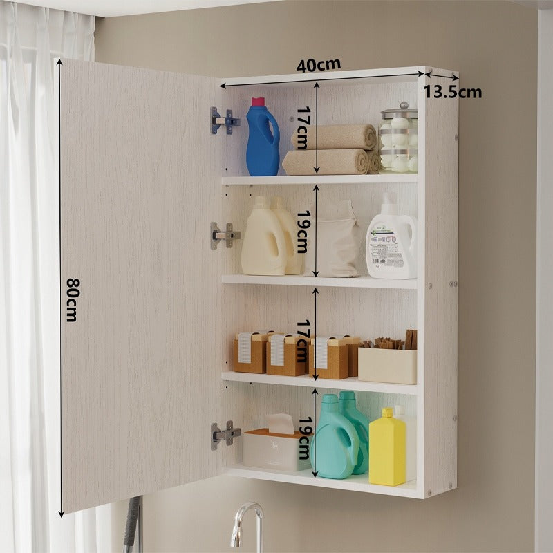 Dulap de Baie Suspendat pe Perete Alb, Tip Coloana Loft, 40x13.5x80 cm