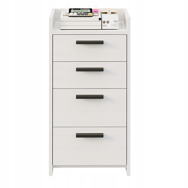 Container Birou Independent cu 4 Sertare, Comoda Alba din Lemn, 36x35x70 cm