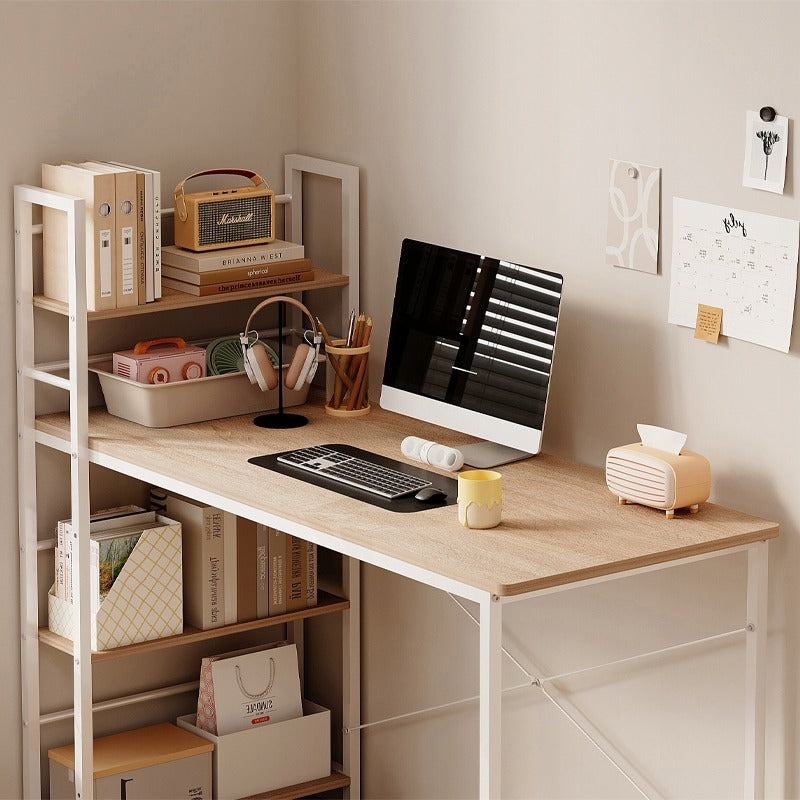 Birou cu Bibliotecă 120cm Stejar Sonoma – Birou Loft 2în1 cu Rafturi