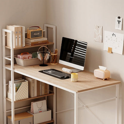 Birou cu Bibliotecă 120cm Stejar Sonoma – Birou Loft 2în1 cu Rafturi