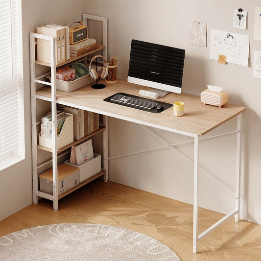 Birou cu Bibliotecă 120cm Stejar Sonoma – Birou Loft 2în1 cu Rafturi