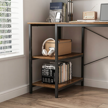 Birou cu rafturi 120x60 cm – MDF, stil industrial, modern