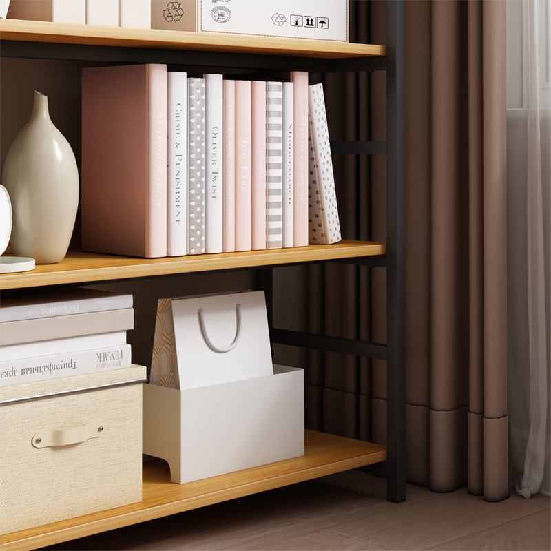 Bibliotecă loft 174 cm – 80 cm lățime, MDF + cadru metalic