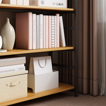 Bibliotecă loft 174 cm – 80 cm lățime, MDF + cadru metalic