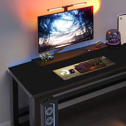 Birou de Colt in Forma de L pentru Gaming, Negru Mat din MDF, 140x100x75 cm