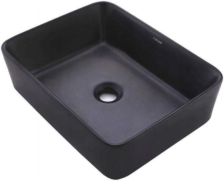 Dreptunghiular Ceramică Lavoar De Blat Din Neagră Mată