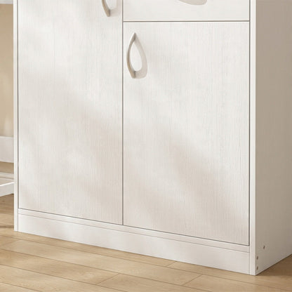 Dulap comodă alb – 74 cm, depozitare practică, stil loft
