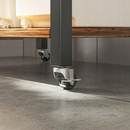 Carucior Bucatarie pe Roti Stil Loft Maro Rustic, 60x40x89 cm