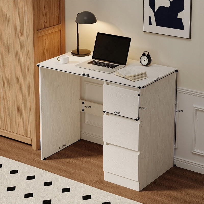 Birou Calculator Stil Loft cu Sertare, Alb, 90x50 cm, pentru Tineret / Home Office