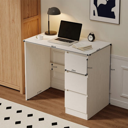 Birou Calculator Stil Loft cu Sertare, Alb, 90x50 cm, pentru Tineret / Home Office